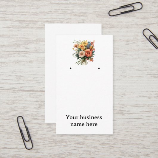 ジュエリー業務用イヤリングカード。キャンカスタマイズ。 名刺 (正面/裏面インサイチュ)