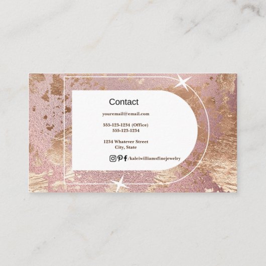 ジュエリー気にカスタム 名刺 (裏面)