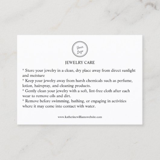 ジュエリー気にカードあなたのロゴQRコードを追加 名刺 (正面)