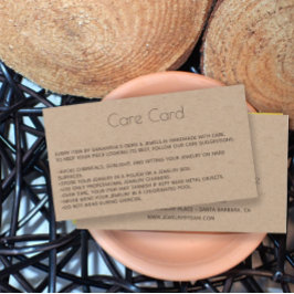 ジュエリー気にカードの指示とロゴKraft