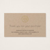 ジュエリー気にカードの指示とロゴKraft (裏面)