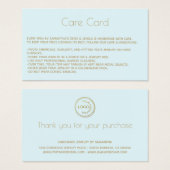 ジュエリー気にカードの指示（青） (正面&裏面)