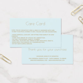 ジュエリー気にカードの指示（青）