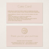 ジュエリー気にカードの説明とロゴ赤面 (正面&裏面)