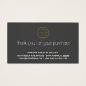 ジュエリー気にカードの説明（ロゴ付きグレー） (裏面)