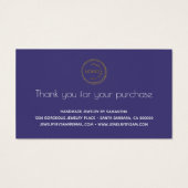 ジュエリー気にカードの説明(ロゴ付き) (裏面)