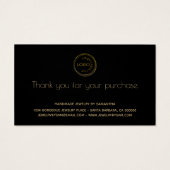 ジュエリー気にカードの説明(ロゴ付き) (裏面)