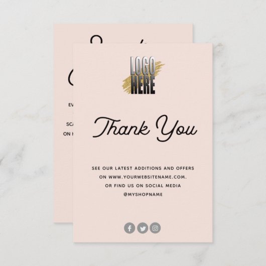 ジュエリー気にカードの赤面（ロゴ付き） エンクロージャーカード (正面/裏面)