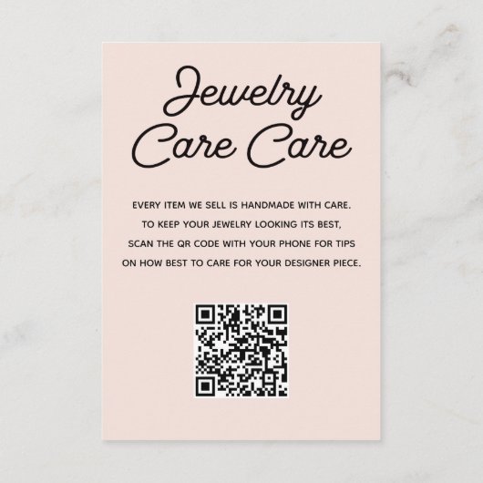 ジュエリー気にカードの赤面（ロゴ付き） エンクロージャーカード (裏面)