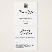 ジュエリー気にカードロゴ付きのお礼   (正面&裏面)