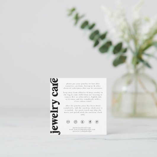 ジュエリー気にカード、注文の挿入、スモールビジネス エンクロージャーカード (スタンド正面)