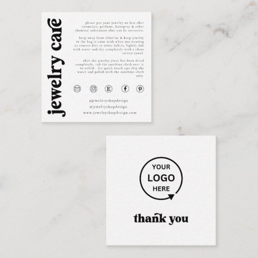 ジュエリー気にカード、注文の挿入、スモールビジネス エンクロージャーカード (正面/裏面)