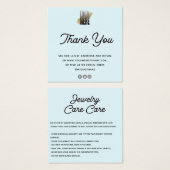 ジュエリー気にカードThank You with logo Blue (正面&裏面)