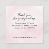 ジュエリー気にサンキューピンクウォーターカラービジネス エンクロージャーカード (裏面)