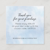 ジュエリー気にサンキューブルーウォーターカラービジネス エンクロージャーカード (裏面)