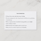 ジュエリー気にシック・スクリプト・サンキューカード 名刺 (裏面)