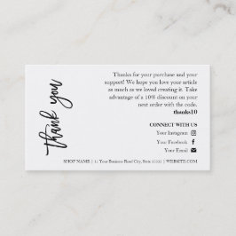 ジュエリー気にシック・スクリプト・サンキューカード 名刺