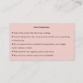 ジュエリー気にピックシックなスクリプトサンキューカード 名刺 (裏面)