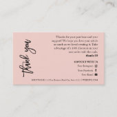 ジュエリー気にピックシックなスクリプトサンキューカード 名刺 (正面)