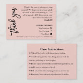 ジュエリー気にピックシックなスクリプトサンキューカード 名刺 (正面/裏面)