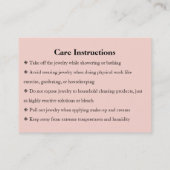 ジュエリー気にピックシックなスクリプトサンキューカード 名刺 (裏面)