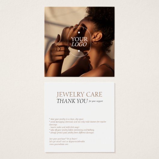 ジュエリー気にロゴの写真カード (正面&裏面)