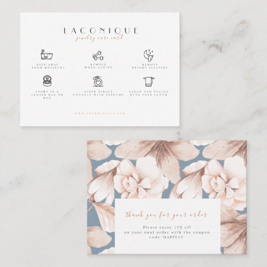 ジュエリー気に命令 |花 名刺 (正面/裏面)