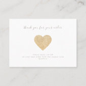  ジュエリー気に命令 |金ゴールドハート 名刺 (裏面)