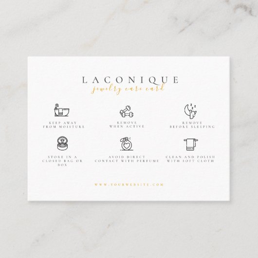 ジュエリー気に命令 |黄色 名刺 (正面)