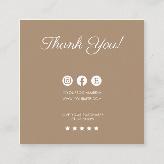 ジュエリー気に指示ビジネスサンキューカード エンクロージャーカード (裏面)