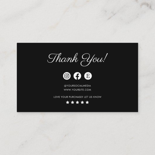 ジュエリー気に指示ビジネスサンキューカード エンクロージャーカード (裏面)