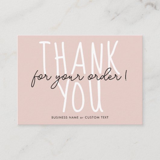 ジュエリー気に指示Thank You Order Business エンクロージャーカード (正面)