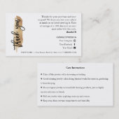 ジュエリー気に金ゴールドグリタースクリプトサンキューカード 名刺 (正面/裏面)