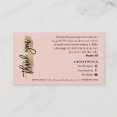 ジュエリー気に金ゴールドグリタースクリプトサンキューカード 名刺 (正面)