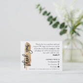 ジュエリー気に金ゴールドグリタースクリプトサンキューカード 名刺 (スタンド正面)