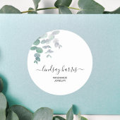 ジュエリー水色ユーカリ ラウンドシール