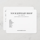 ジュエリー真偽証テンプレート シーズンカード (正面/裏面)