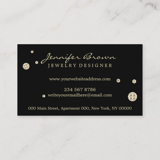 ジュエリー署名金ゴールドダイヤモンド 名刺 (裏面)