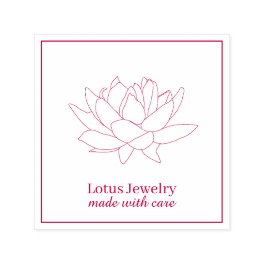 ジュエリー蓮の花あなたのロゴブランドを追加 セルフインキングスタンプ (デザイン)