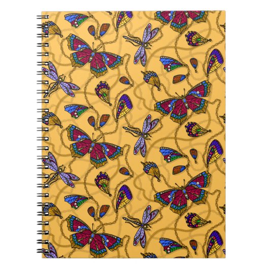 ジュエリー蝶と黄色のトンボ ノートブック (正面)