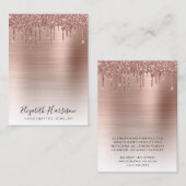 ジュエリー表示バラ金ゴールドグリッター 名刺 (正面/裏面)