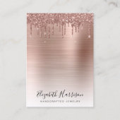 ジュエリー表示バラ金ゴールドグリッター 名刺 (正面)