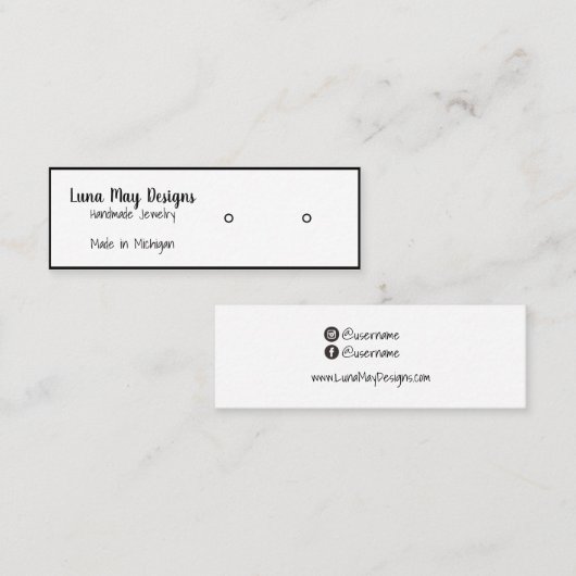 ジュエリー表示名刺テンプレート スキニー名刺 (正面/裏面)