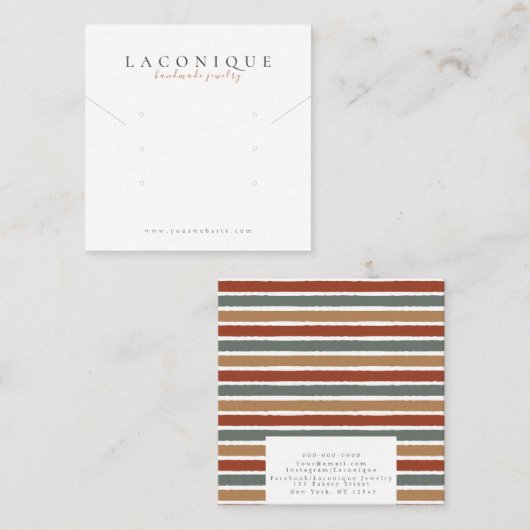 ジュエリー表示 |ジュエリー |モダン | スクエア名刺 (正面/裏面)