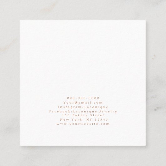 ジュエリー表示 |抽象芸術 | Leopard スクエア名刺 (裏面)