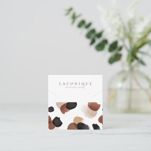 ジュエリー表示 |抽象芸術 | Leopard スクエア名刺 (スタンド正面)