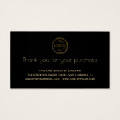 ジュエリー製品ブラック気にカード (裏面)