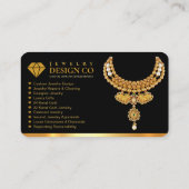 ジュエリー設計者、ジュエリーショップ、デザインラボ、金ゴールド 名刺 (裏面)