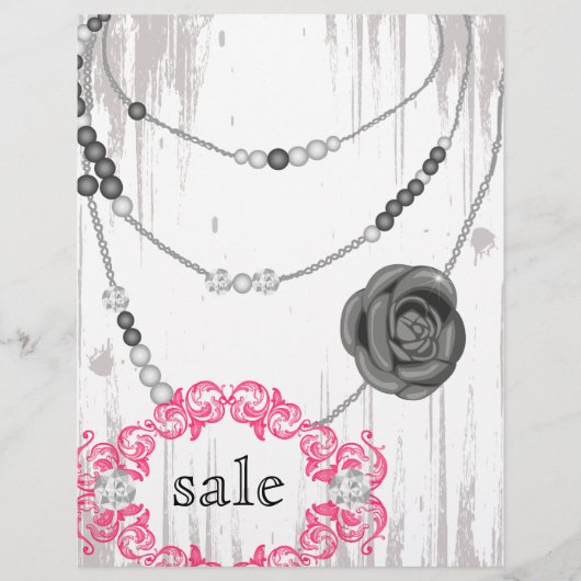ジュエリー フライヤー ローズ ネックレス グレー ピンク (正面)