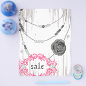 ジュエリー フライヤー ローズ ネックレス グレー ピンク (シングル)